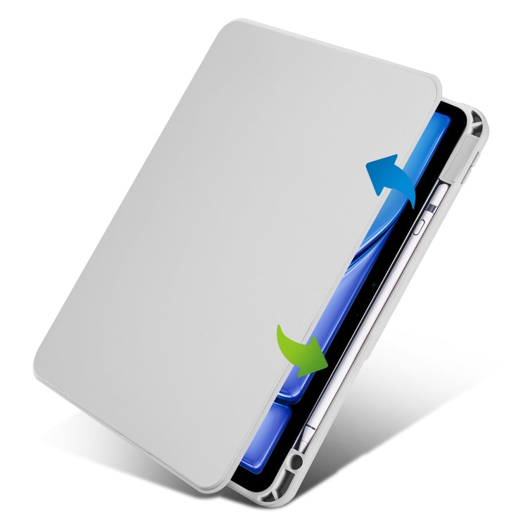 For iPad Air 13 2024 Acrylic 360 Rotation Detachable Leather Tablet Case(Grey) - iPad Air 13 2024 Cases by PMC TechLife | Online Shopping South Africa | PMC TechLife | Buy Now Pay Later Mobicred