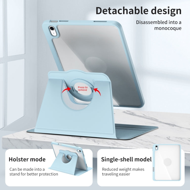 For iPad Air 11 2025 / 2024 Acrylic 360 Rotation Detachable Leather Tablet Case(Ice Blue) - free shipping - PMC TechLife - Order now!