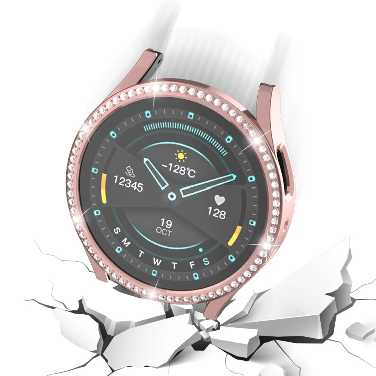 For Samsung Galaxy Watch 6 40mm Diamond Hollow PC Watch Protective Case(Pink) - Watch Cases by PMC TechLife | Online Shopping South Africa | PMC TechLife | Buy Now Pay Later Mobicred