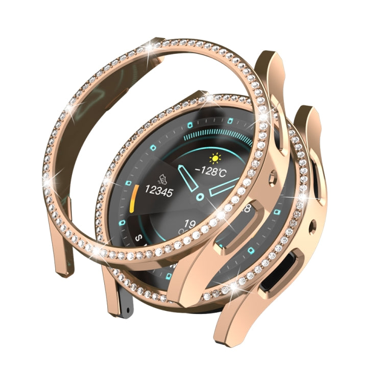 For Samsung Galaxy Watch 6 40mm Diamond Hollow PC Watch Protective Case(Rose Gold) - Watch Cases by PMC TechLife | Online Shopping South Africa | PMC TechLife