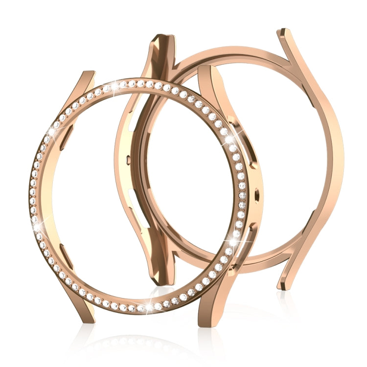 For Samsung Galaxy Watch 6 40mm Diamond Hollow PC Watch Protective Case(Rose Gold) - Watch Cases by PMC TechLife | Online Shopping South Africa | PMC TechLife