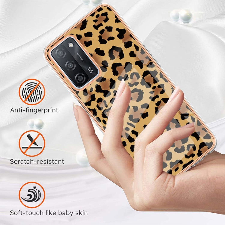 For OPPO A55 5G / A53s 5G / A54 4G Electroplating Marble Dual-side IMD Phone Case(Leopard Print) - free shipping - PMC TechLife - Order now!