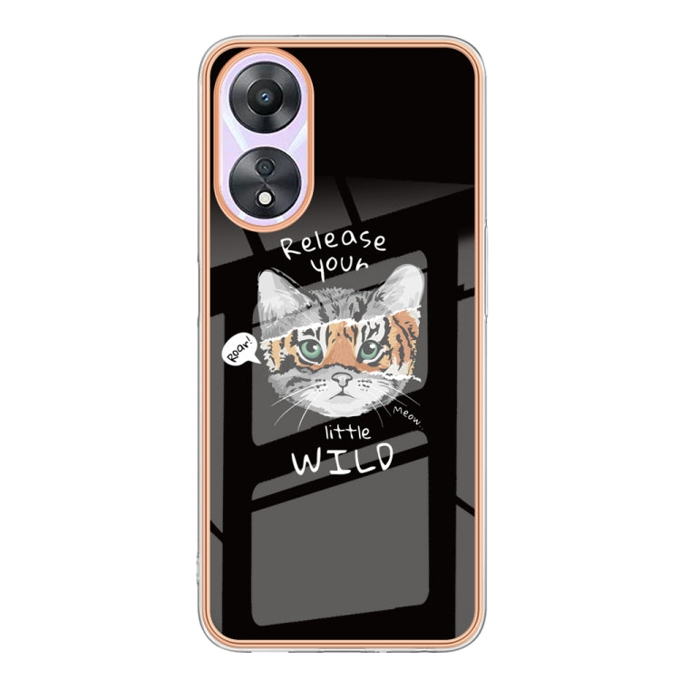 For OPPO A78 / A58 Electroplating Marble Dual-side IMD Phone Case(Natural Growth) - OPPO Cases by PMC TechLife | Online Shopping South Africa | PMC TechLife | Buy Now Pay Later Mobicred
