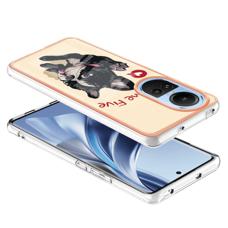 For OPPO Reno10 5G Global Electroplating Marble Dual-side IMD Phone Case(Lucky Dog) - OPPO Cases by PMC Jewellery | Online Shopping South Africa | PMC Jewellery | Buy Now Pay Later Mobicred