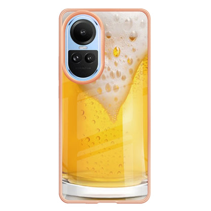 For OPPO Reno10 5G Global Electroplating Marble Dual-side IMD Phone Case(Draft Beer) - OPPO Cases by PMC Jewellery | Online Shopping South Africa | PMC Jewellery | Buy Now Pay Later Mobicred