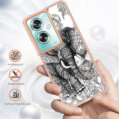For OPPO A79 5G Global Electroplating Marble Dual-side IMD Phone Case(Totem Elephant) - OPPO Cases by PMC Jewellery | Online Shopping South Africa | PMC Jewellery | Buy Now Pay Later Mobicred