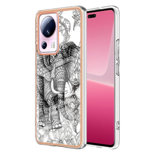 For Xiaomi 13 Lite 5G Electroplating Marble Dual-side IMD Phone Case(Totem Elephant) - 13 Lite Cases by PMC Jewellery | Online Shopping South Africa | PMC Jewellery | Buy Now Pay Later Mobicred