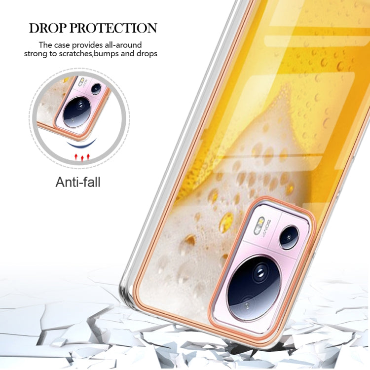 For Xiaomi 13 Lite 5G Electroplating Marble Dual-side IMD Phone Case(Draft Beer) - 13 Lite Cases by PMC TechLife | Online Shopping South Africa | PMC TechLife | Buy Now Pay Later Mobicred