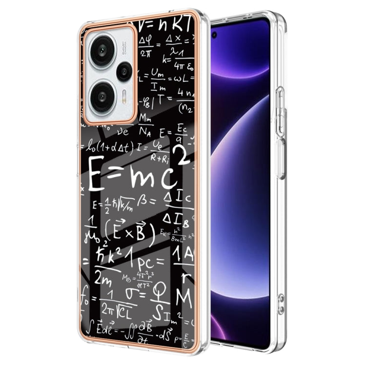For Xiaomi Poco F5 / Redmi Note 12 Turbo Electroplating Marble Dual-side IMD Phone Case(Equation) - Xiaomi Cases by PMC TechLife | Online Shopping South Africa | PMC TechLife | Buy Now Pay Later Mobicred