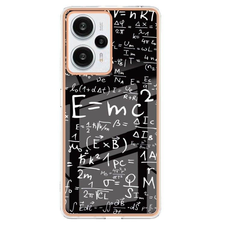 For Xiaomi Poco F5 / Redmi Note 12 Turbo Electroplating Marble Dual-side IMD Phone Case(Equation) - Xiaomi Cases by PMC Jewellery | Online Shopping South Africa | PMC Jewellery | Buy Now Pay Later Mobicred