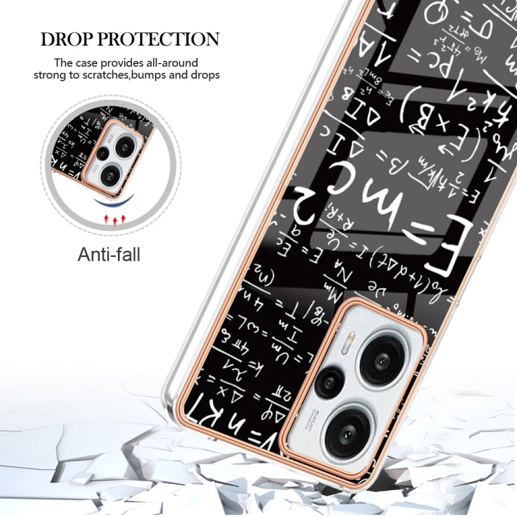 For Xiaomi Poco F5 / Redmi Note 12 Turbo Electroplating Marble Dual-side IMD Phone Case(Equation) - Xiaomi Cases by PMC TechLife | Online Shopping South Africa | PMC TechLife | Buy Now Pay Later Mobicred