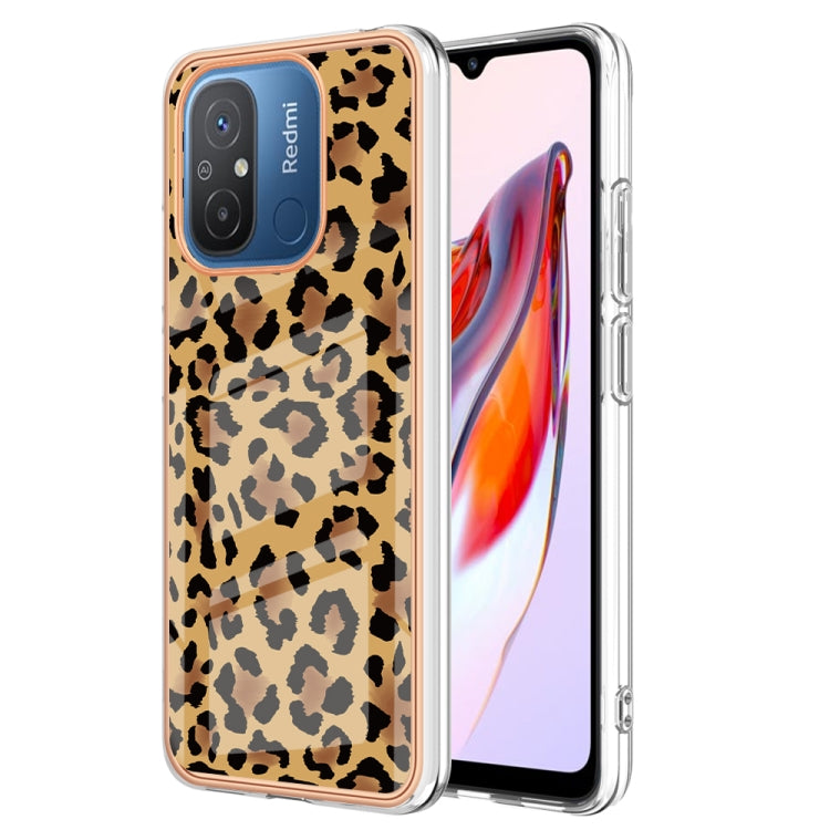 For Xiaomi Redmi 12C / 11A 4G Electroplating Marble Dual-side IMD Phone Case(Leopard Print) - Xiaomi Cases by PMC TechLife | Online Shopping South Africa | PMC TechLife | Buy Now Pay Later Mobicred