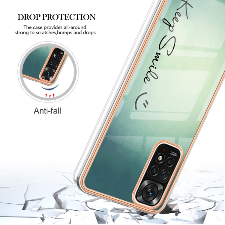 For Xiaomi Redmi Note 11s / Note 11 4G Electroplating Marble Dual-side IMD Phone Case(Smile) - Xiaomi Cases by PMC TechLife | Online Shopping South Africa | PMC TechLife | Buy Now Pay Later Mobicred