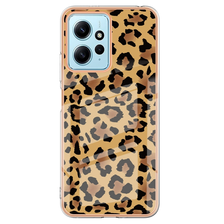 For Xiaomi Redmi Note 12 4G Electroplating Marble Dual-side IMD Phone Case(Leopard Print) - Xiaomi Cases by PMC TechLife | Online Shopping South Africa | PMC TechLife | Buy Now Pay Later Mobicred