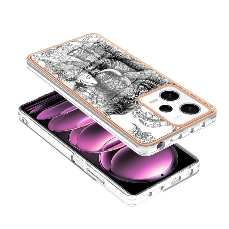 For Xiaomi Redmi Note 12 Pro 5G Global Electroplating Marble Dual-side IMD Phone Case(Totem Elephant) - Xiaomi Cases by PMC TechLife | Online Shopping South Africa | PMC TechLife | Buy Now Pay Later Mobicred