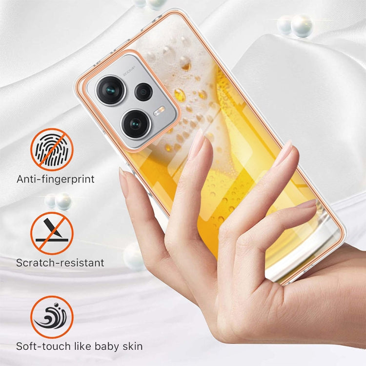 For Xiaomi Redmi Note 12 Pro+ Global Electroplating Marble Dual-side IMD Phone Case(Draft Beer) - Xiaomi Cases by PMC TechLife | Online Shopping South Africa | PMC TechLife | Buy Now Pay Later Mobicred