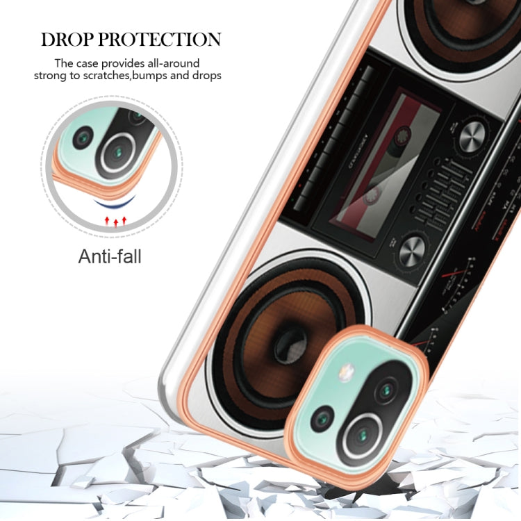 For Xiaomi 11 Lite Electroplating Marble Dual-side IMD Phone Case(Retro Radio) - Xiaomi Cases by PMC TechLife | Online Shopping South Africa | PMC TechLife | Buy Now Pay Later Mobicred