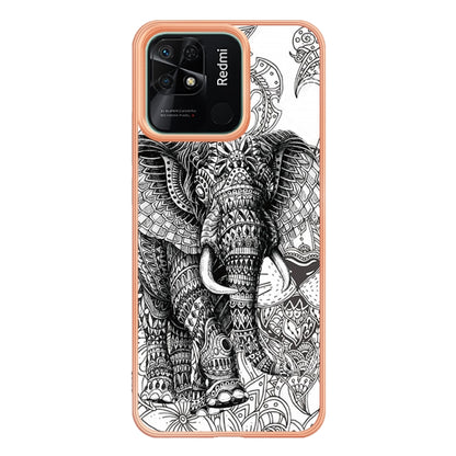 For Xiaomi Redmi 10C Electroplating Marble Dual-side IMD Phone Case(Totem Elephant) - Xiaomi Cases by PMC Jewellery | Online Shopping South Africa | PMC Jewellery | Buy Now Pay Later Mobicred