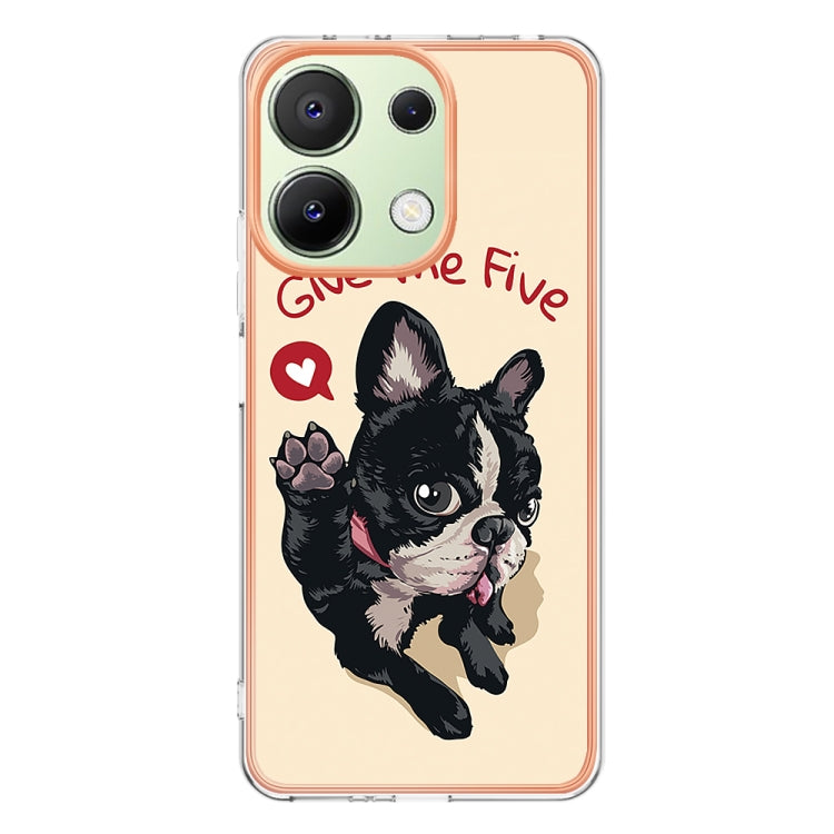 For Xiaomi Redmi Note 13 4G Global Electroplating Marble Dual-side IMD Phone Case(Lucky Dog) - Note 13 Cases by PMC TechLife | Online Shopping South Africa | PMC TechLife | Buy Now Pay Later Mobicred