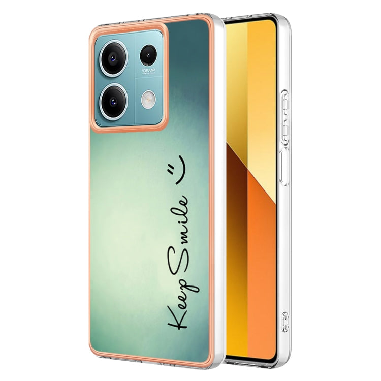 For Xiaomi Redmi Note 13 5G Electroplating Marble Dual-side IMD Phone Case(Smile) - Note 13 Cases by PMC TechLife | Online Shopping South Africa | PMC TechLife | Buy Now Pay Later Mobicred