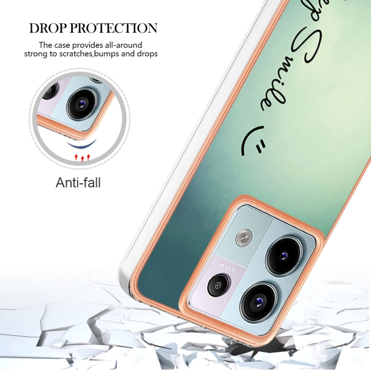 For Xiaomi Redmi Note 13 Pro 5G Global Electroplating Marble Dual-side IMD Phone Case(Smile) - Note 13 Pro Cases by PMC Jewellery | Online Shopping South Africa | PMC Jewellery | Buy Now Pay Later Mobicred