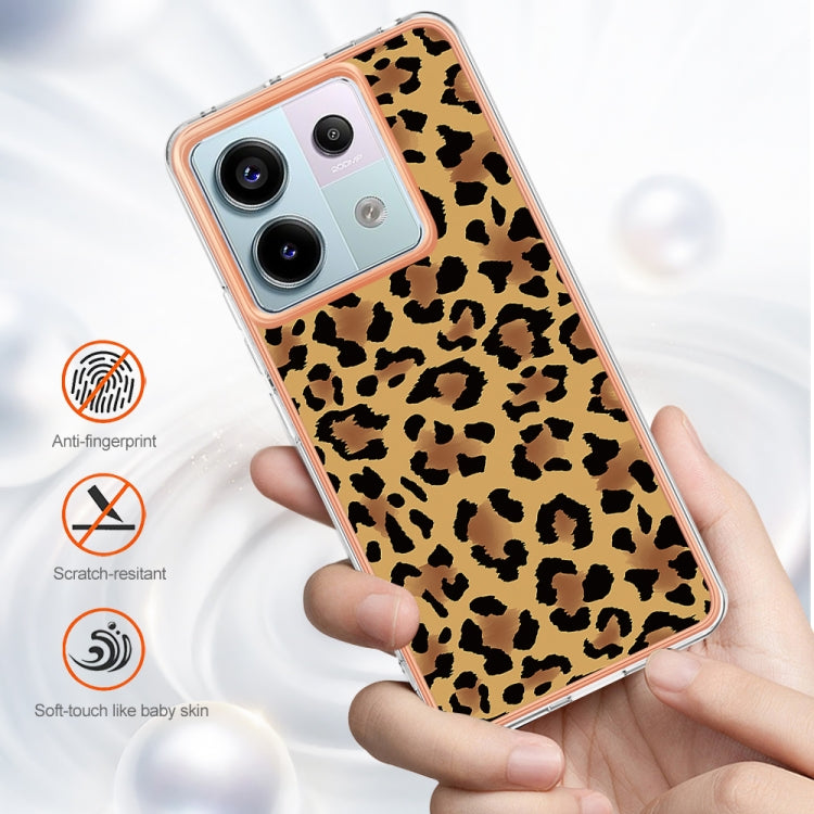 For Xiaomi Redmi Note 13 Pro 5G Global Electroplating Marble Dual-side IMD Phone Case(Leopard Print) - Note 13 Pro Cases by PMC TechLife | Online Shopping South Africa | PMC TechLife | Buy Now Pay Later Mobicred