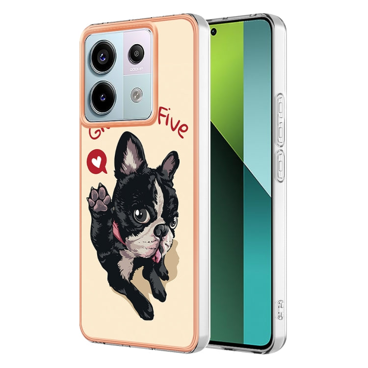For Xiaomi Redmi Note 13 Pro 5G Global Electroplating Marble Dual-side IMD Phone Case(Lucky Dog) - Note 13 Pro Cases by PMC TechLife | Online Shopping South Africa | PMC TechLife | Buy Now Pay Later Mobicred