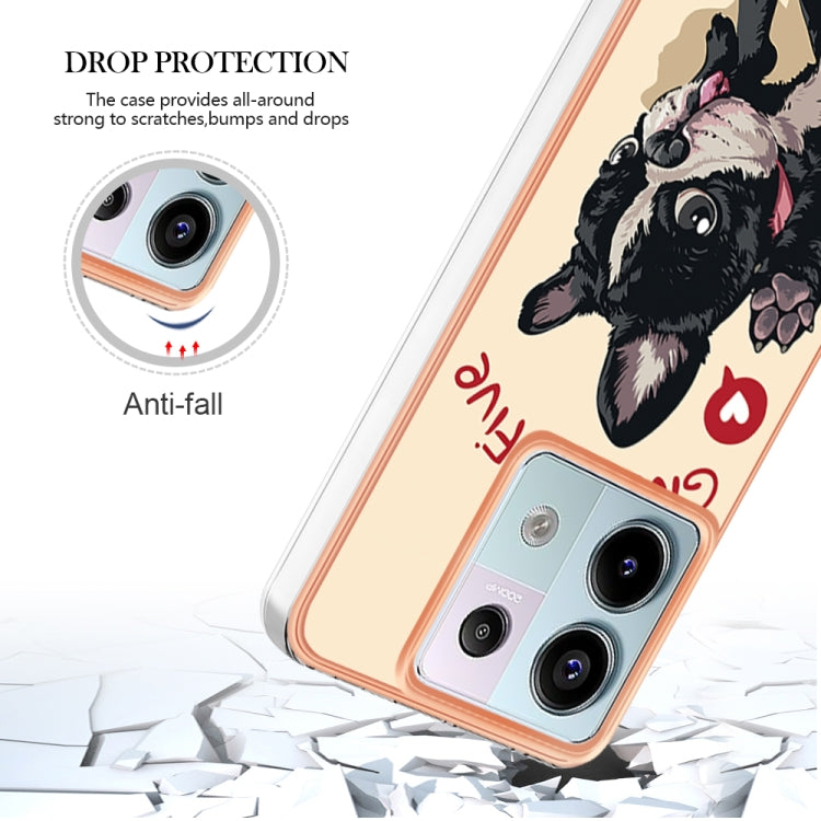 For Xiaomi Redmi Note 13 Pro 5G Global Electroplating Marble Dual-side IMD Phone Case(Lucky Dog) - Note 13 Pro Cases by PMC Jewellery | Online Shopping South Africa | PMC Jewellery | Buy Now Pay Later Mobicred