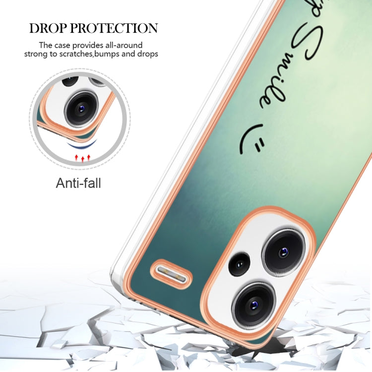 For Xiaomi Redmi Note 13 Pro+ 5G Electroplating Marble Dual-side IMD Phone Case(Smile) - Note 13 Pro+ Cases by PMC TechLife | Online Shopping South Africa | PMC TechLife | Buy Now Pay Later Mobicred