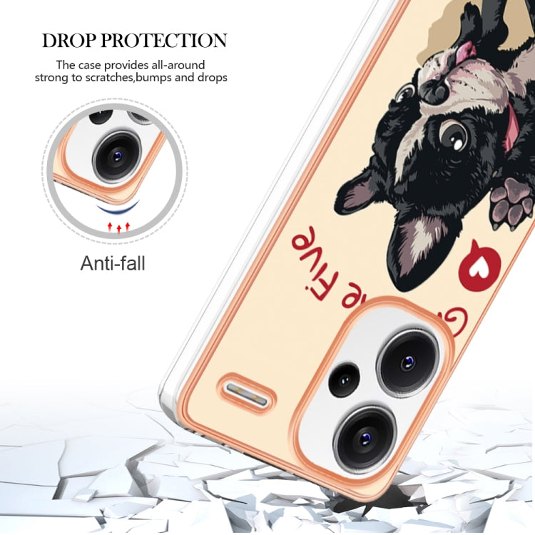 For Xiaomi Redmi Note 13 Pro+ 5G Electroplating Marble Dual-side IMD Phone Case(Lucky Dog) - Note 13 Pro+ Cases by PMC Jewellery | Online Shopping South Africa | PMC Jewellery | Buy Now Pay Later Mobicred