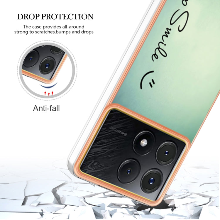 For Xiaomi Poco X6 Pro / Redmi K70E Electroplating Marble Dual-side IMD Phone Case(Smile) - free shipping - PMC TechLife - Order now!