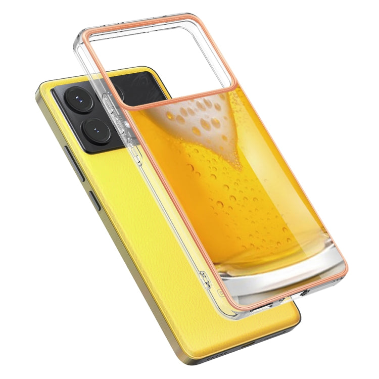 For Xiaomi Poco X6 Pro / Redmi K70E Electroplating Marble Dual-side IMD Phone Case(Draft Beer) - K70E Cases by PMC TechLife | Online Shopping South Africa | PMC TechLife | Buy Now Pay Later Mobicred