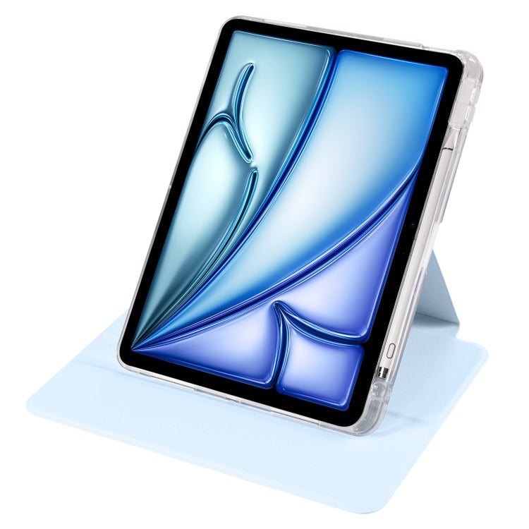 For iPad Air 11 2025 / 2024 Clear Acrylic 360 Rotation Detachable Leather Tablet Case(Ice Blue) - iPad Air 11 2025 / 2024 Cases by PMC TechLife | Online Shopping South Africa | PMC TechLife | Buy Now Pay Later Mobicred