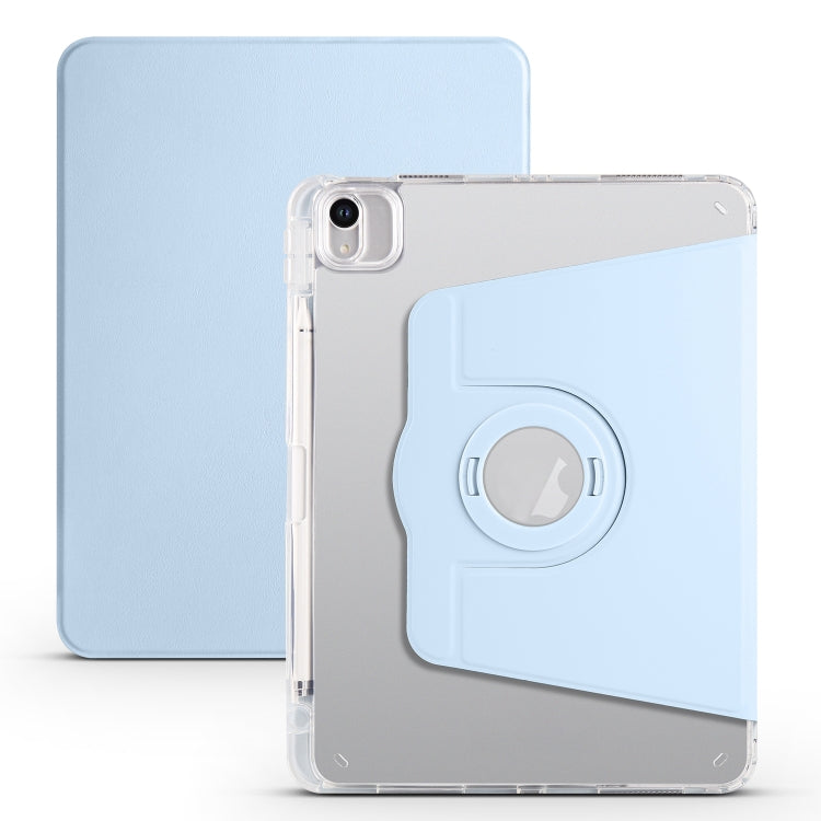 For iPad Air 13 2024 Clear Acrylic 360 Rotation Detachable Leather Tablet Case(Ice Blue) - iPad Air 13 2024 Cases by PMC Jewellery | Online Shopping South Africa | PMC Jewellery | Buy Now Pay Later Mobicred