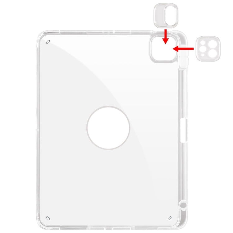 For iPad Air 13 2024 Clear Acrylic 360 Rotation Detachable Leather Tablet Case(Black) - iPad Air 13 2024 Cases by PMC TechLife | Online Shopping South Africa | PMC TechLife | Buy Now Pay Later Mobicred