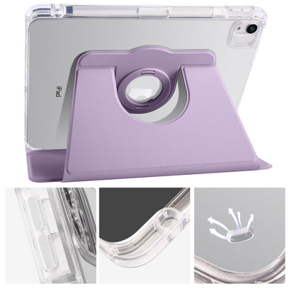 For iPad Air 13 2024 Clear Acrylic 360 Rotation Detachable Leather Tablet Case(Light Purple) - iPad Air 13 2024 Cases by PMC Jewellery | Online Shopping South Africa | PMC Jewellery | Buy Now Pay Later Mobicred