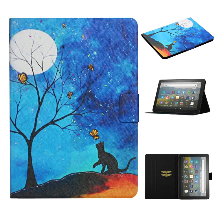 For Amazon Kindle Fire Max 11 Colored Drawing Smart Leather Tablet Case(Moonlight Cat) - Amazon by PMC TechLife | Online Shopping South Africa | PMC TechLife | Buy Now Pay Later Mobicred