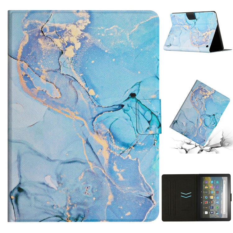 For Amazon Kindle Fire Max 11 Colored Drawing Marble Smart Leather Tablet Case(Blue Marble) - Amazon by PMC TechLife | Online Shopping South Africa | PMC TechLife | Buy Now Pay Later Mobicred