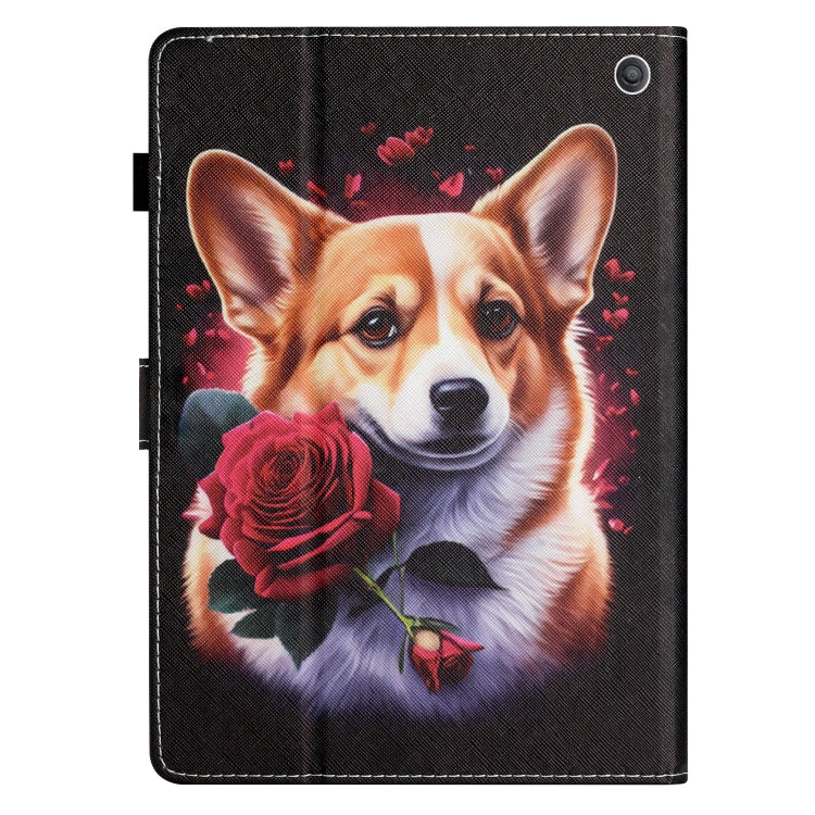 For Amazon Kindle Fire Max 11 Coloured Drawing Stitching Smart Leather Tablet Case(Corgi) - Amazon by PMC TechLife | Online Shopping South Africa | PMC TechLife | Buy Now Pay Later Mobicred
