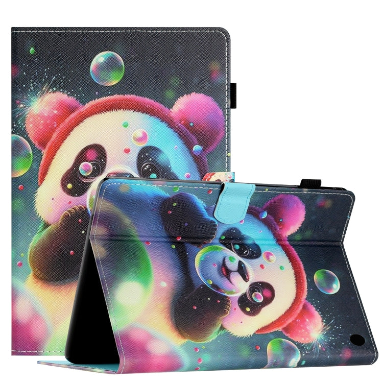 For Amazon Kindle Fire Max 11 Coloured Drawing Stitching Smart Leather Tablet Case(Panda) - Amazon by PMC TechLife | Online Shopping South Africa | PMC TechLife | Buy Now Pay Later Mobicred