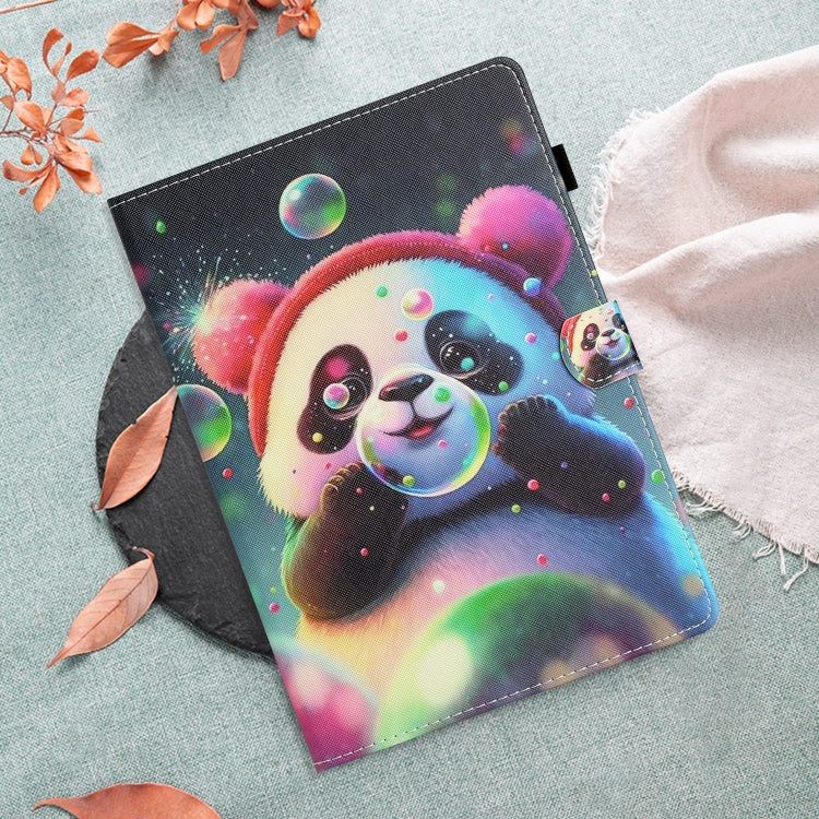 For Amazon Kindle Fire Max 11 Coloured Drawing Stitching Smart Leather Tablet Case(Panda) - Amazon by PMC TechLife | Online Shopping South Africa | PMC TechLife | Buy Now Pay Later Mobicred