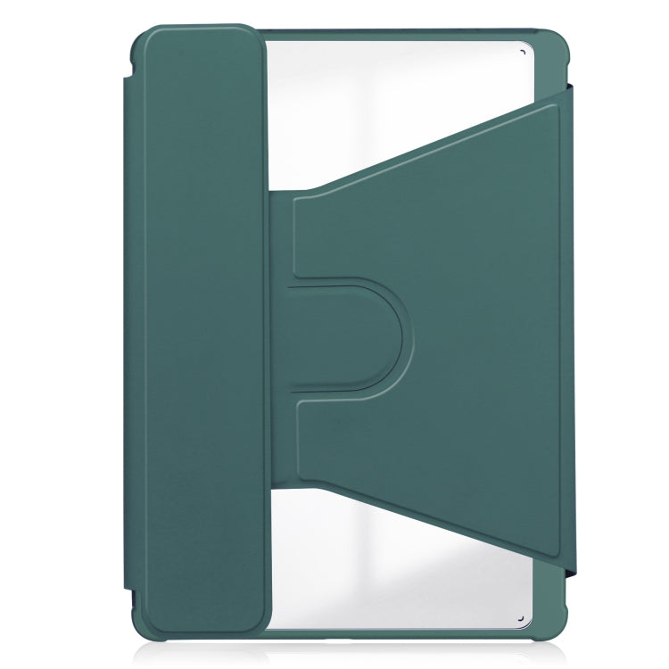 For Samsung Galaxy Tab S9 FE+ / S10+ 360 Rotation Transparent Smart Leather Case with Keyboard(Dark Green) - Galaxy Tab S9 FE+ by PMC Jewellery | Online Shopping South Africa | PMC Jewellery | Buy Now Pay Later Mobicred