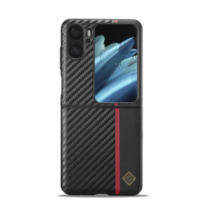 For OPPO Find N2 Flip LC.IMEEKE 3 in 1 Carbon Fiber Texture Shockproof Phone Case(Black) - Find N2 Flip Cases by LC.IMEEKE | Online Shopping South Africa | PMC Jewellery | Buy Now Pay Later Mobicred
