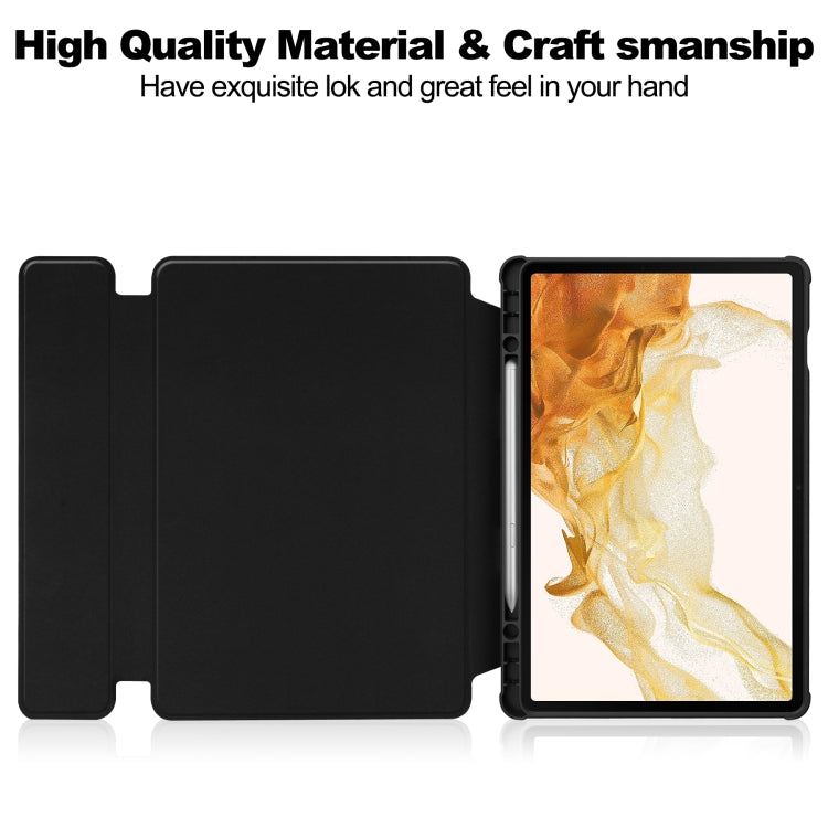 For Samsung Galaxy Tab S9+ 360 Rotation Transparent Smart Leather Case(Black) - Galaxy Tab S9+ Cases by PMC Jewellery | Online Shopping South Africa | PMC Jewellery | Buy Now Pay Later Mobicred