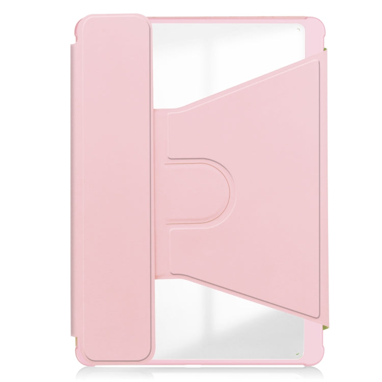 For Samsung Galaxy Tab S9+ 360 Rotation Transparent Smart Leather Case(Pink) - Galaxy Tab S9+ Cases by PMC Jewellery | Online Shopping South Africa | PMC Jewellery | Buy Now Pay Later Mobicred