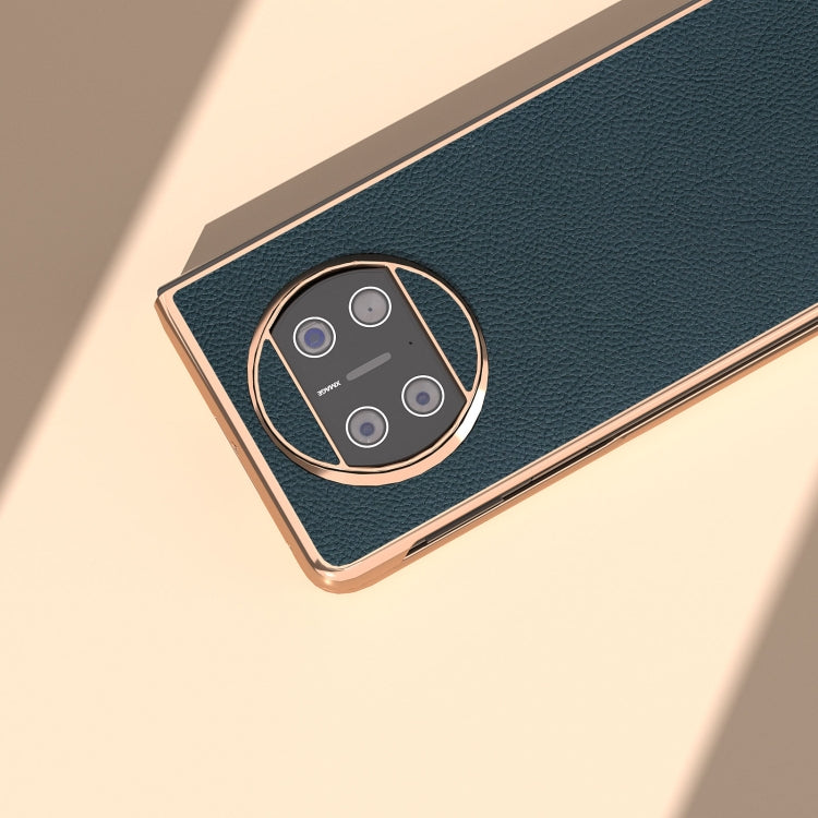 For Huawei Mate X3 Electroplating Genuine Leather + PC Litchi Texture Phone Case(Green) - free shipping - PMC TechLife - Order now!