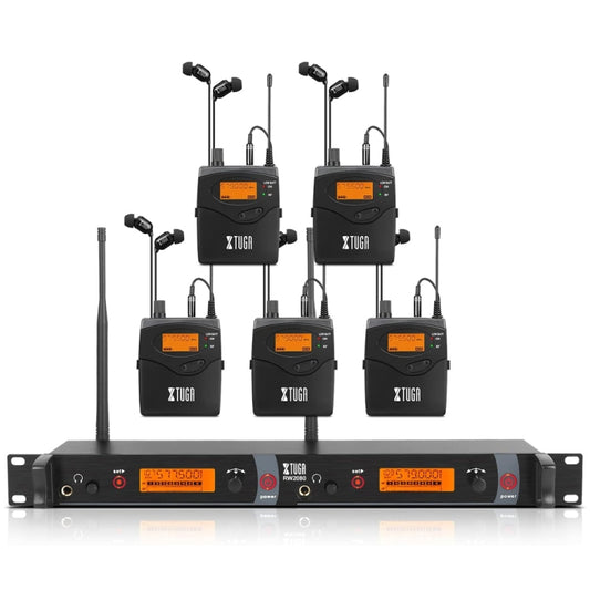 XTUGA RW2080 UHF Wireless Stage Singer In-Ear Monitor System 5 BodyPacks(UK Plug) - Microphone by XTUGA | Online Shopping South Africa | PMC Jewellery | Buy Now Pay Later Mobicred