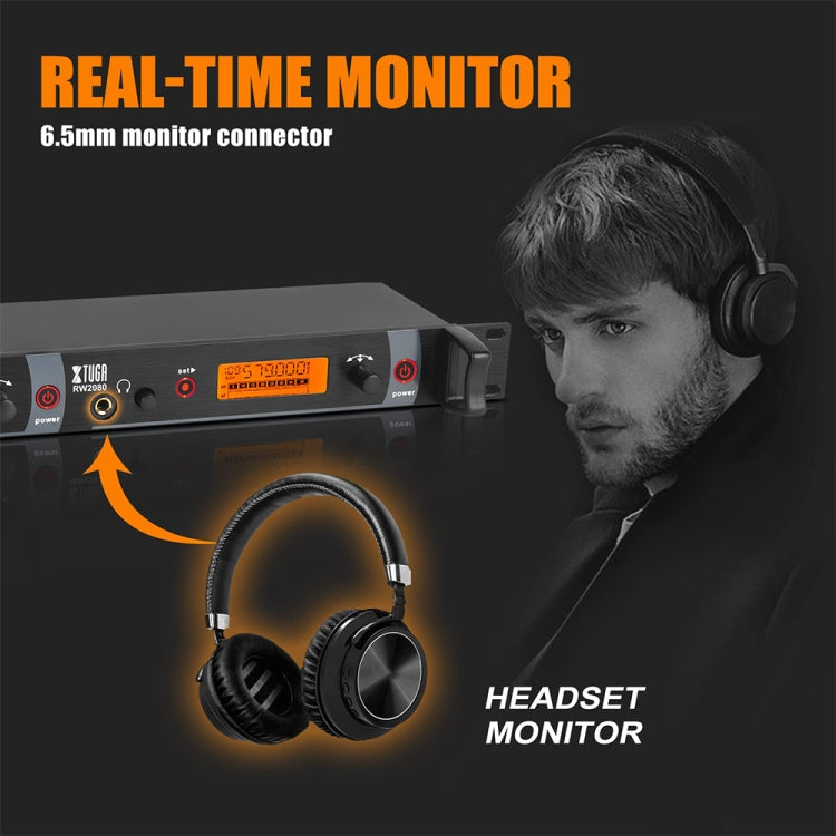 XTUGA RW2080 UHF Wireless Stage Singer In-Ear Monitor System 10 BodyPacks(EU Plug) - Microphone by XTUGA | Online Shopping South Africa | PMc TechLife | Buy Now Pay Later Mobicred
