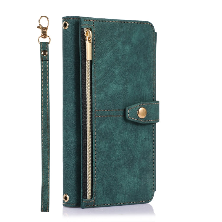 For Google Pixel 7a Dream 9-Card Wallet Zipper Bag Leather Phone Case(Green) - Google Cases by PMC TechLife | Online Shopping South Africa | PMC TechLife | Buy Now Pay Later Mobicred