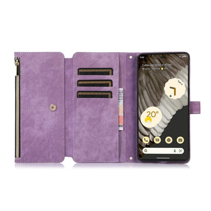 For Google Pixel 7 Pro Dream 9-Card Wallet Zipper Bag Leather Phone Case(Purple) - Google Cases by PMC Jewellery | Online Shopping South Africa | PMC Jewellery | Buy Now Pay Later Mobicred